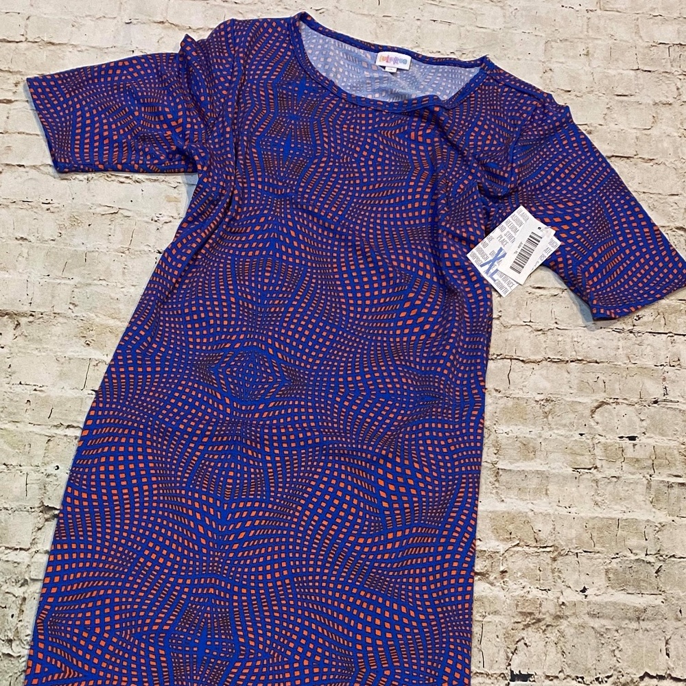 New York Knicks Colors Blue and Orange Lularoe Julia dress XL
